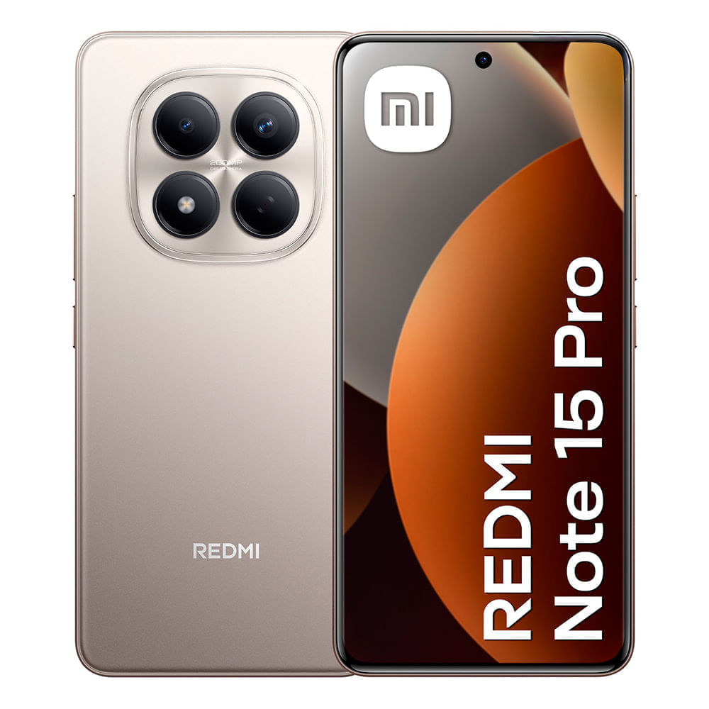 Celular Xiaomi Redmi Note 15 Pro 4G 256GB, 8GB RAM, cámara trasera 200MP y frontal 32MP, 6.7"", gris titanio