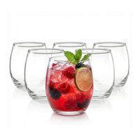 Vasos Circulares de Vidrio 340 ml Set X6 Uso Profesional