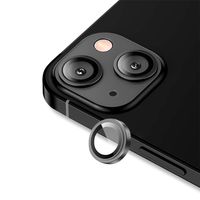 Lámina vidrio lente cámara para iPhone 14 Plus USAMS 6.7"" (2 Cámaras) marco negro