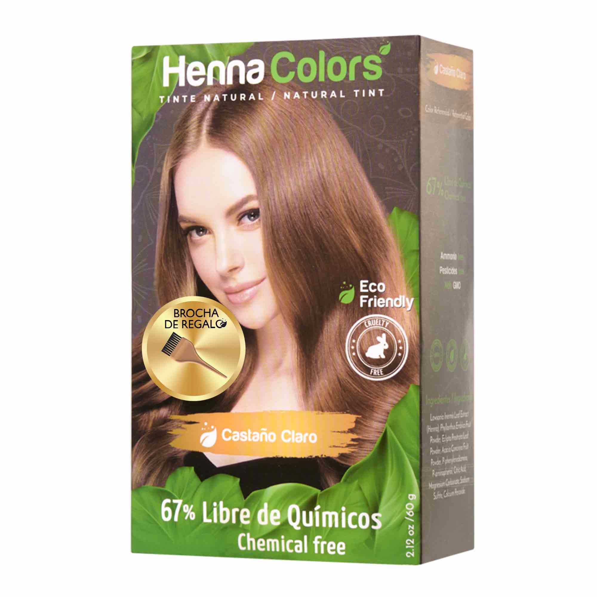 Tinte para Cabello HENNA COLOR Castaño Claro 67% Caja 1un