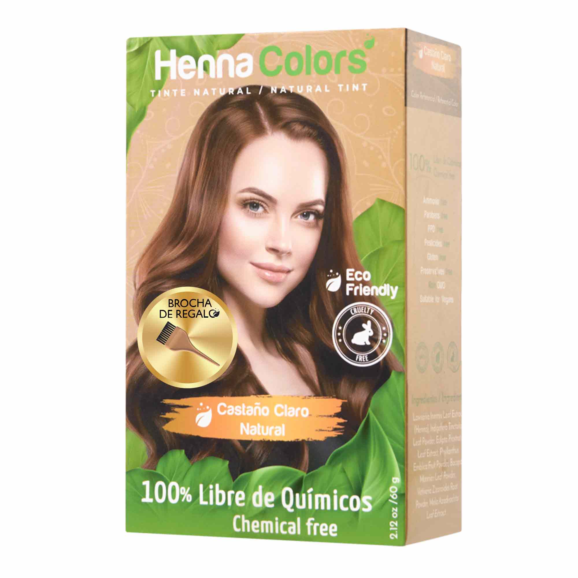 Tinte para Cabello HENNA COLOR Castaño Claro 100% Caja 1un