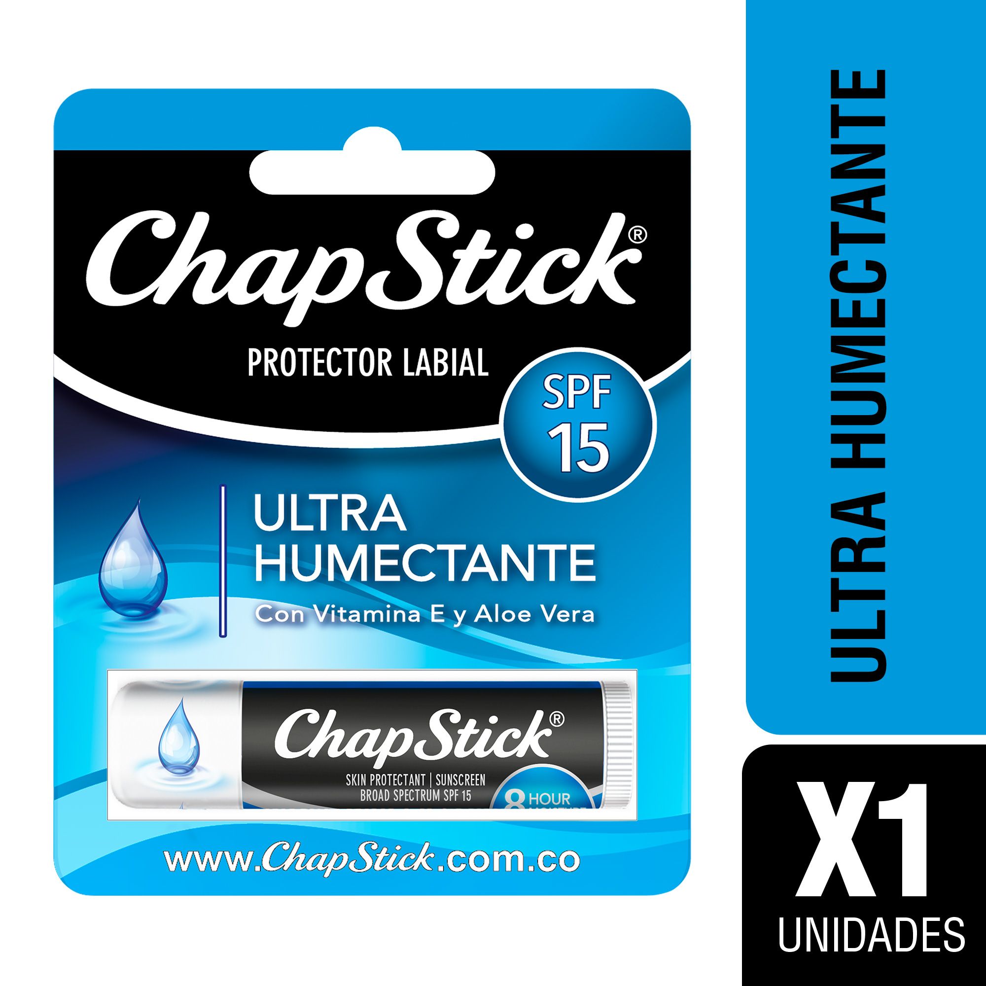 Bálsamo Labial FPS15 CHAPSTICK Hidratante por 8 horas Tubo 4g
