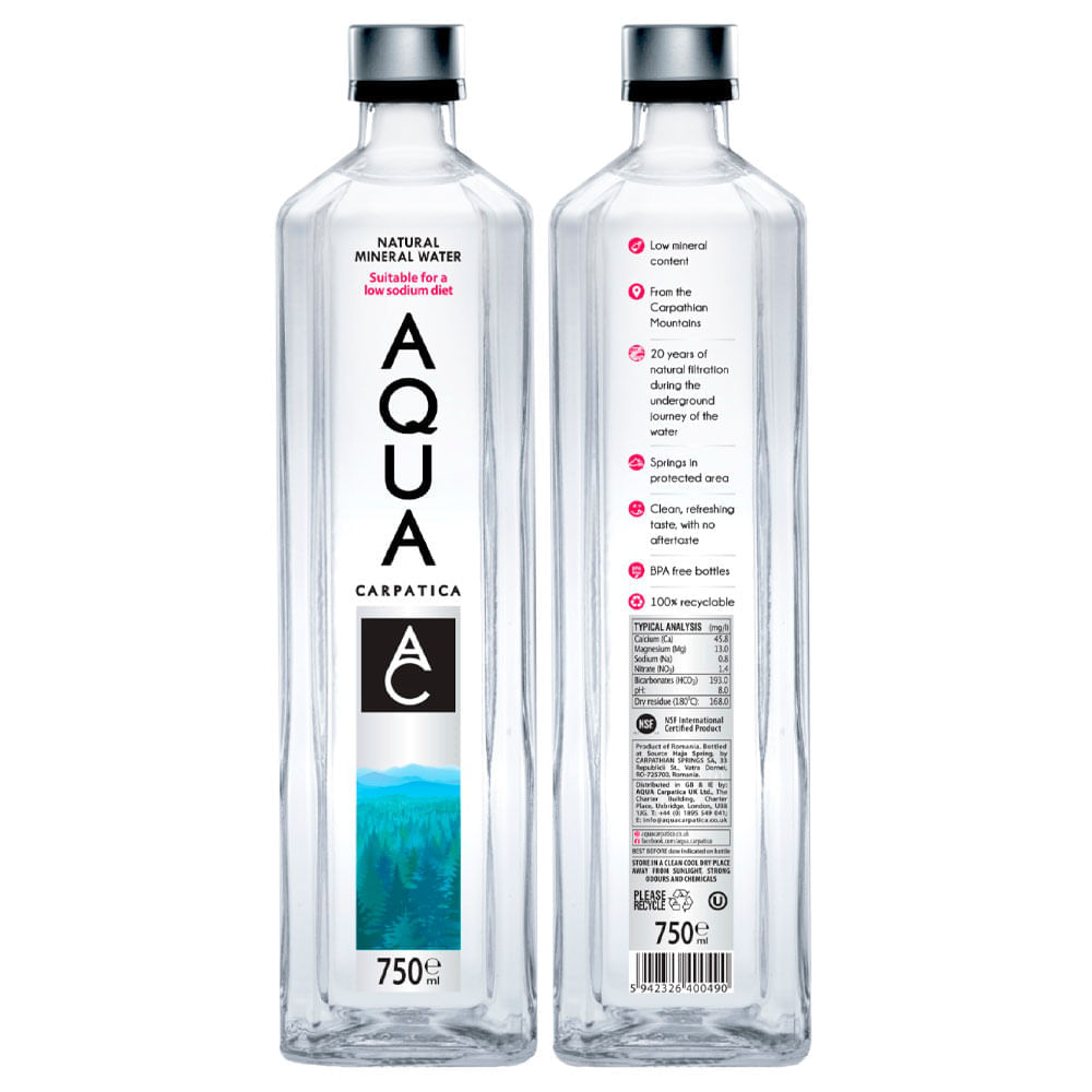 Agua sin Gas CARPATICA Natural Botella 750ml