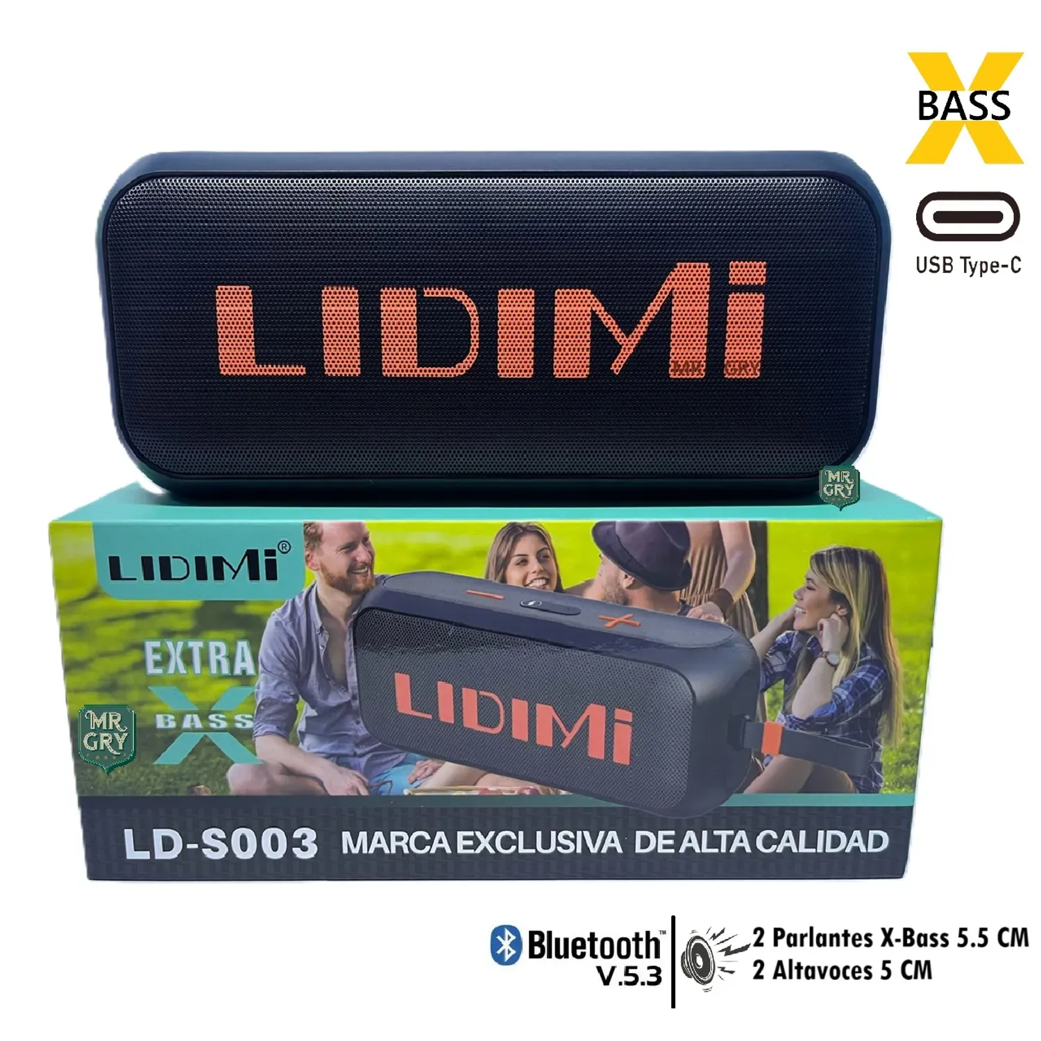 Parlante Portátil Lidimi X-BASS LD-S003 Negro