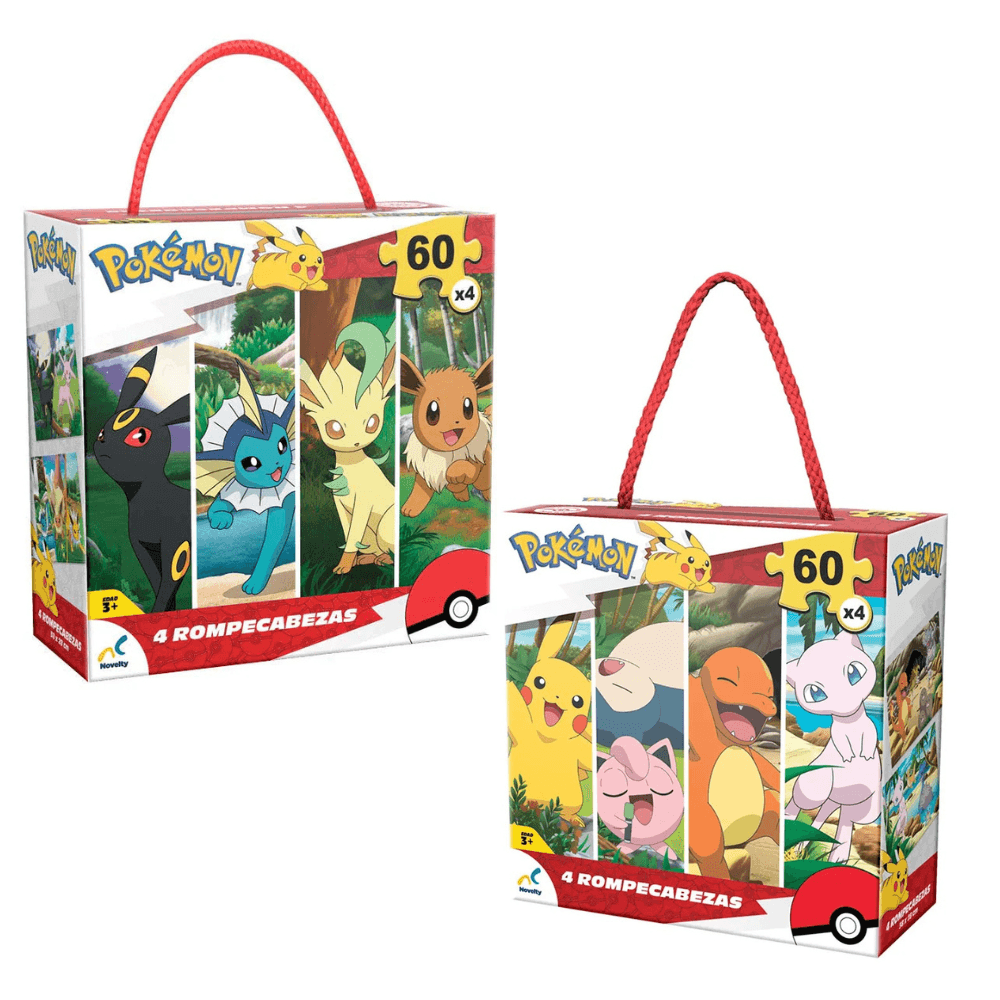 Novelty Rompecabeza De Pokemon 4 En 1 Surtido