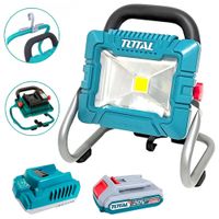 Lampara de trabajo 1800 Lúmenes, Inalámbrico 20v, con 1 batería y cargador TWLI20258 total