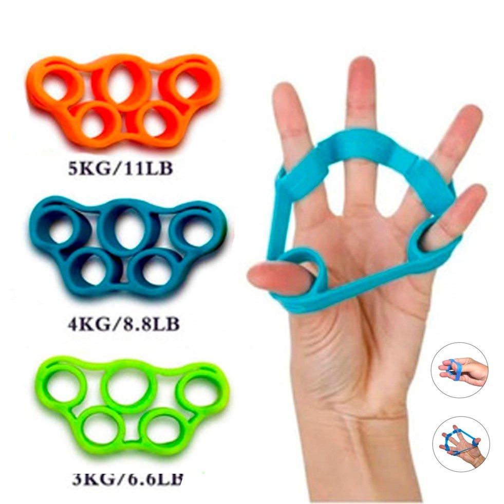 set 3 bandas Elástica Fortalecimiento Mano Dedos por Tres terapia