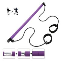 Barra Portátil Yoga Pilates Gym Stick con Ligas Resistencia