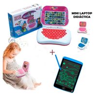 Pack 1 Minilaptop para Niños Color Azul + 1 Tableta Led