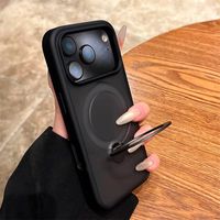Case Funda Iphone 17 Pro Max Con Soporte Giratorio Negro