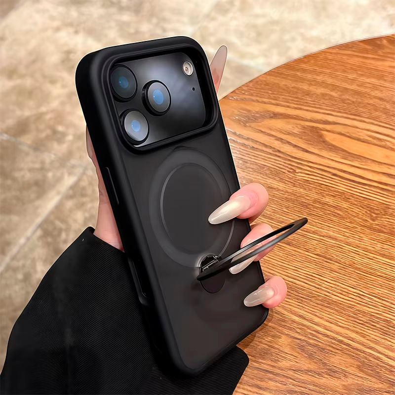 Case Funda Iphone 17 Pro Max Con Soporte Giratorio Negro