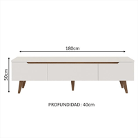 Mueble para TV 2 puertas 1 cajón Topacio Color Blanco TU MESITA