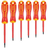 Desarmadores dieléctricos 1000V industriales juego de 6 THTIS566 TOTAL