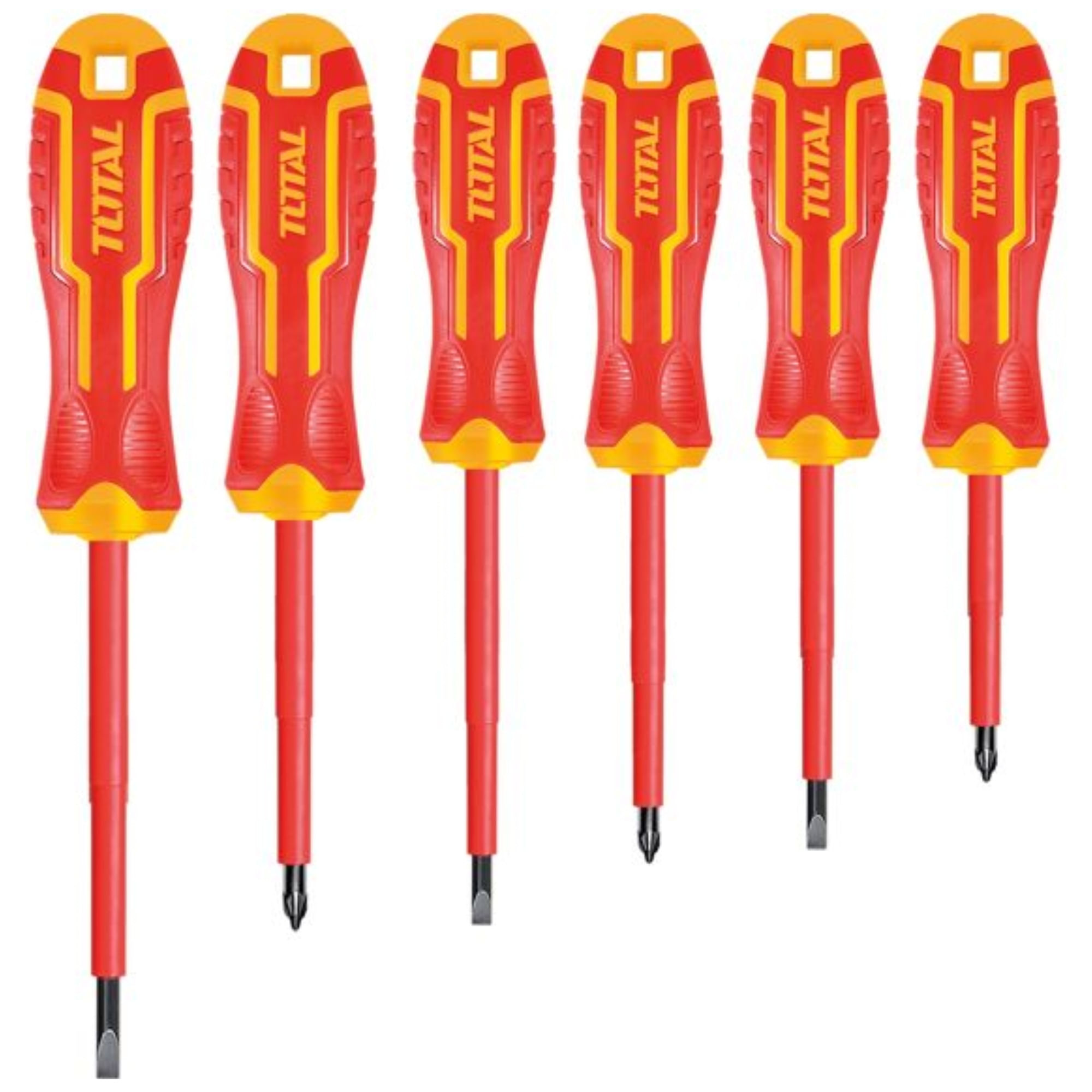 Desarmadores dieléctricos 1000V industriales juego de 6 THTIS566 TOTAL
