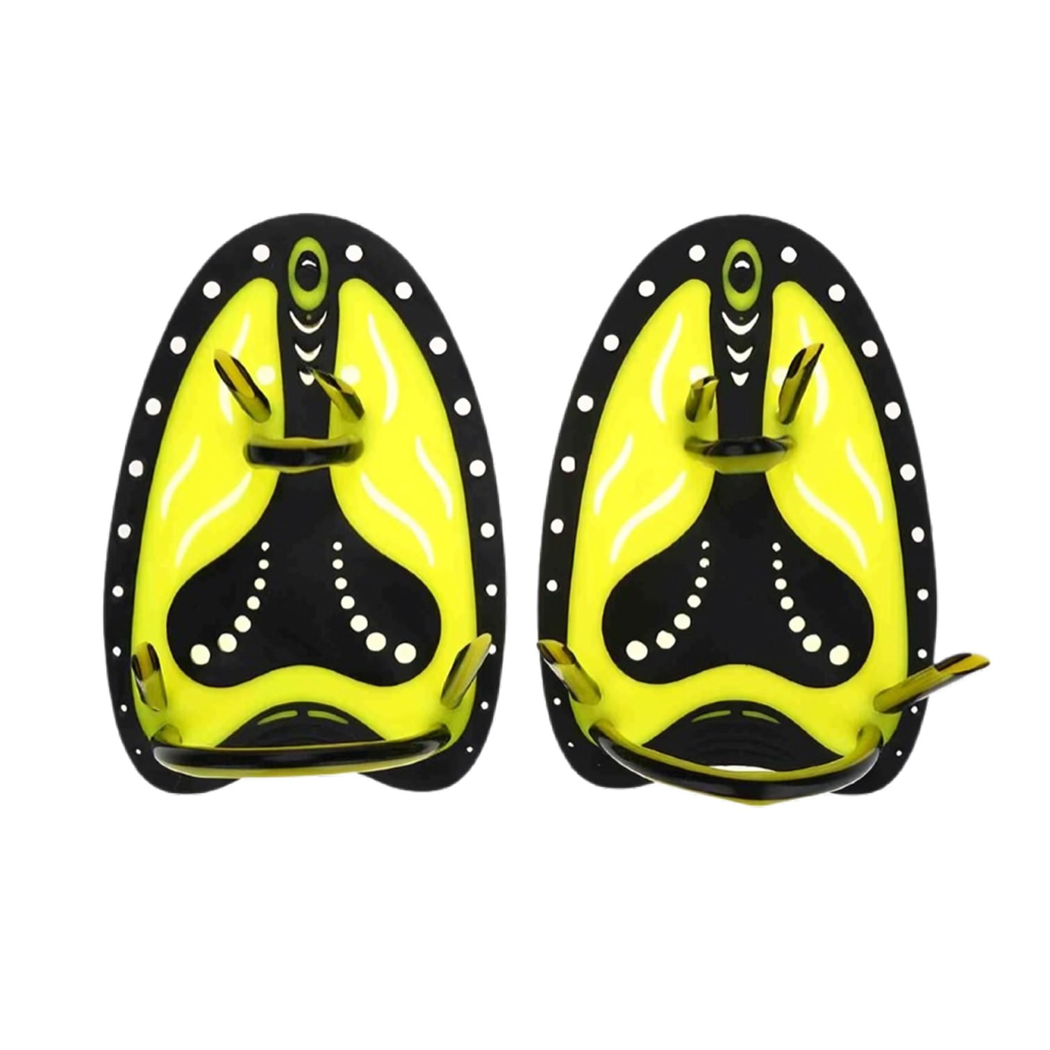PALETAS DE MANO PARA NATACIÓN BUCEO ENTRENAMIENTO AJUSTABLE TALLA M AMARILLO