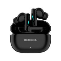 Audífonos bluetooth True Wireless Decibel Lite, resistencia al agua IPX4, con micrófono, batería 4 horas, con estuche de carga, negro