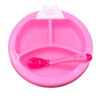 PLATO TÉRMICO CON 3 DIVISIONES ROSADO