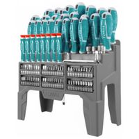 Destornilladores puntillas y dados Juego de 100 piezas en porta accesorios THT2506100 TOTAL
