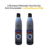 2 Shampoo Matizador Azul Acción Anti-Anaranjado 250g