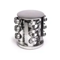 Set de Condimenteros Elegance con Tapa de Acero Inoxidable 12 Piezas