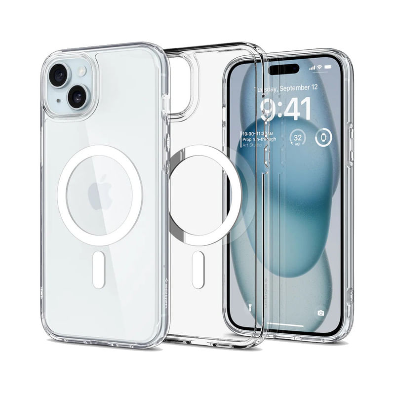 CASE COMPATIBLE CON IPHONE 15 SPIGEN NEO HYBRID CRYSTAL MAGSAFE TRANSPARENTE