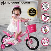 Bicicleta Campera Aro 12 «ANNE» con Canasta Fucsia