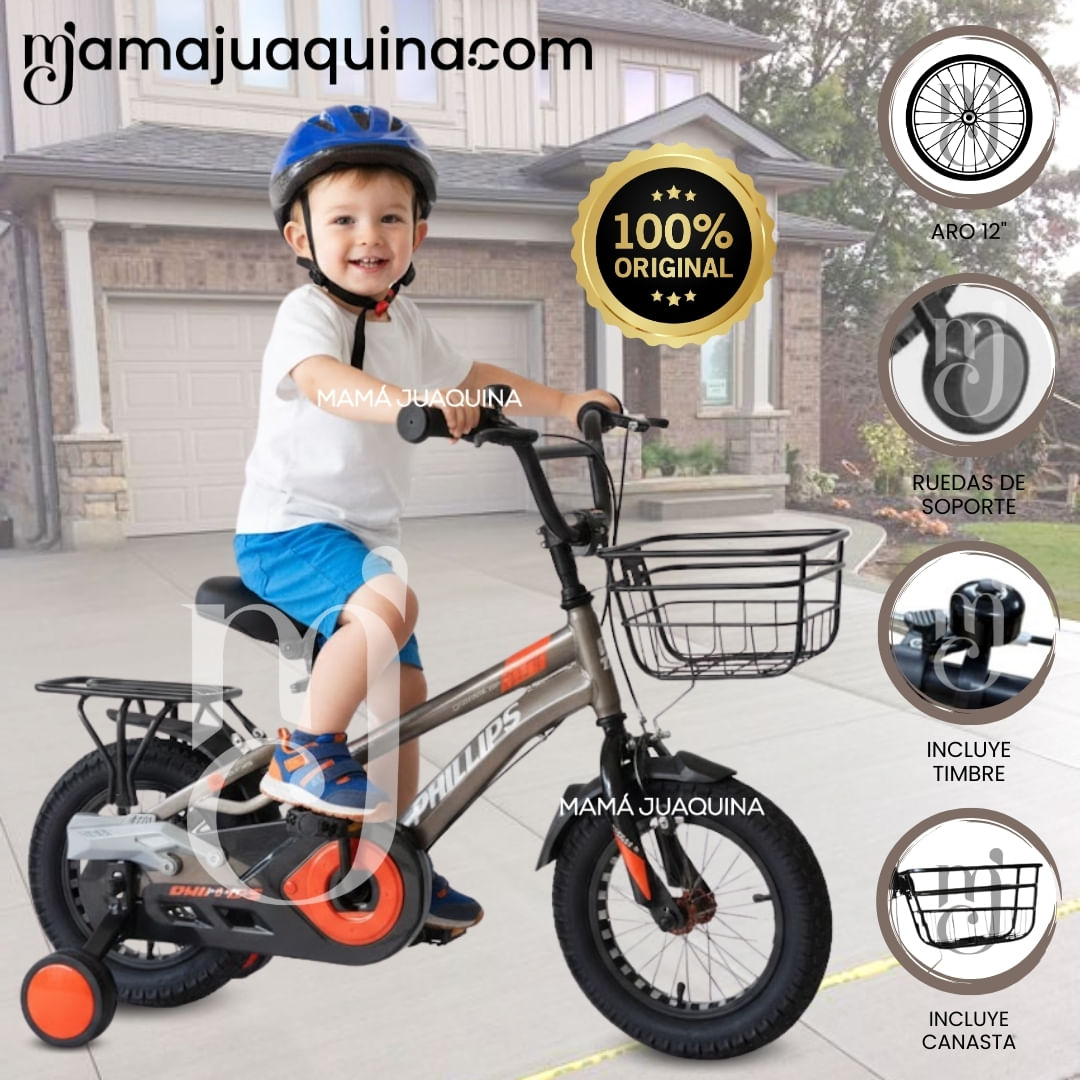 Bicicleta Deportiva Aro 12 «PHINES II» para Niños Coffee