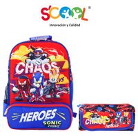 Set Mochila SCOOL Cartuchera Sonic