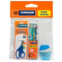Pack VINIFAN Junior (Caja Lápices 12  + 1 Tijera + 1 Tajador)