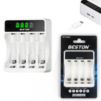 Cargador Inteligente de Pilas AA / AAA Ni-MH con Pantalla LCD 4 puestos