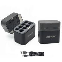 Cargador de pilas recargables AA 8 puestos Beston Hibrido (NI-MH + Li-ion)