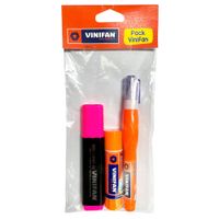 Pack VINIFAN Oficina (Goma Barra + Resaltador + Corrector)