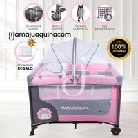 Cuna Corral Premium «HAPPY DREAM» con Colchón Rosa
