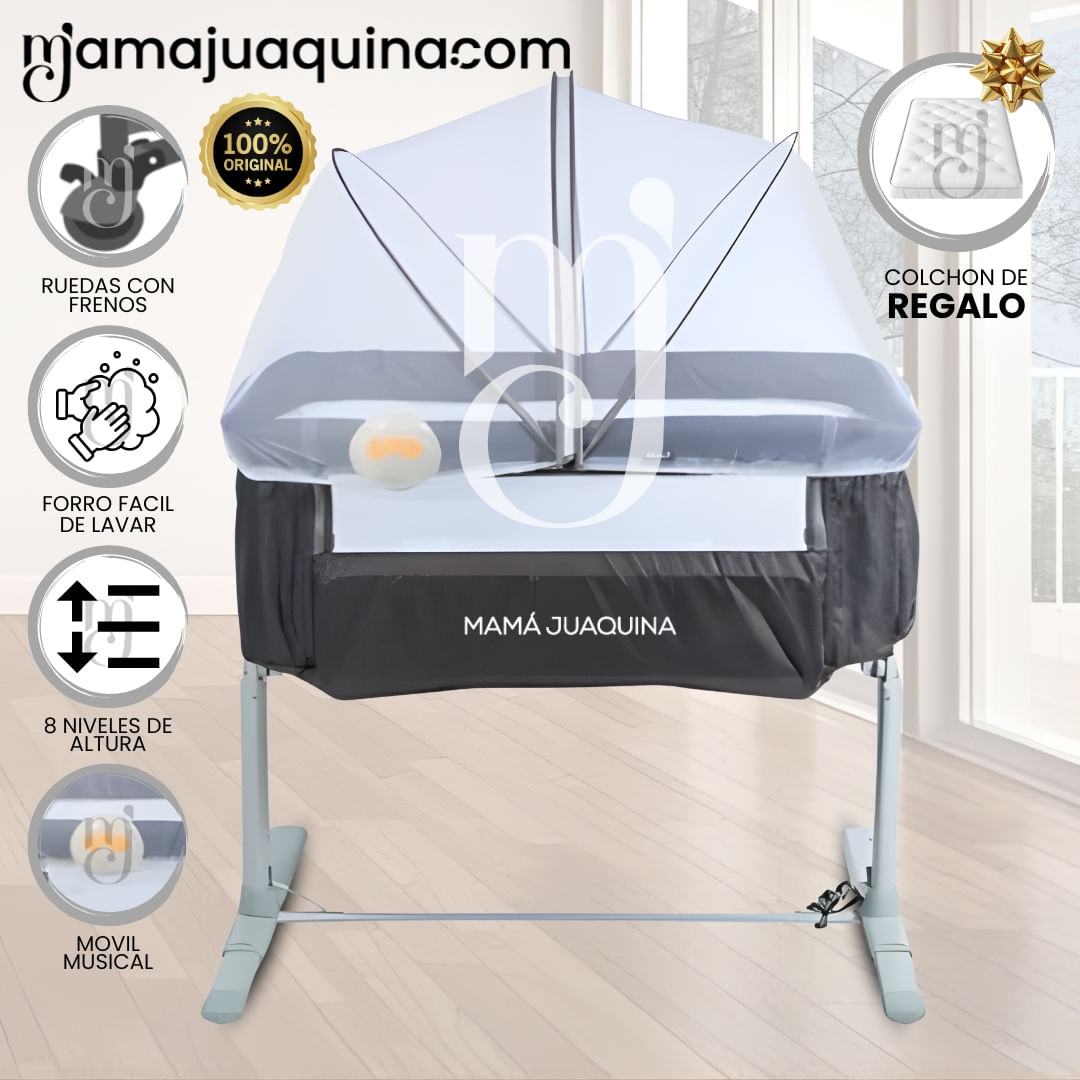 Cuna Musical de Lujo «MOZZI» Edición Limitada con Colchón Gris