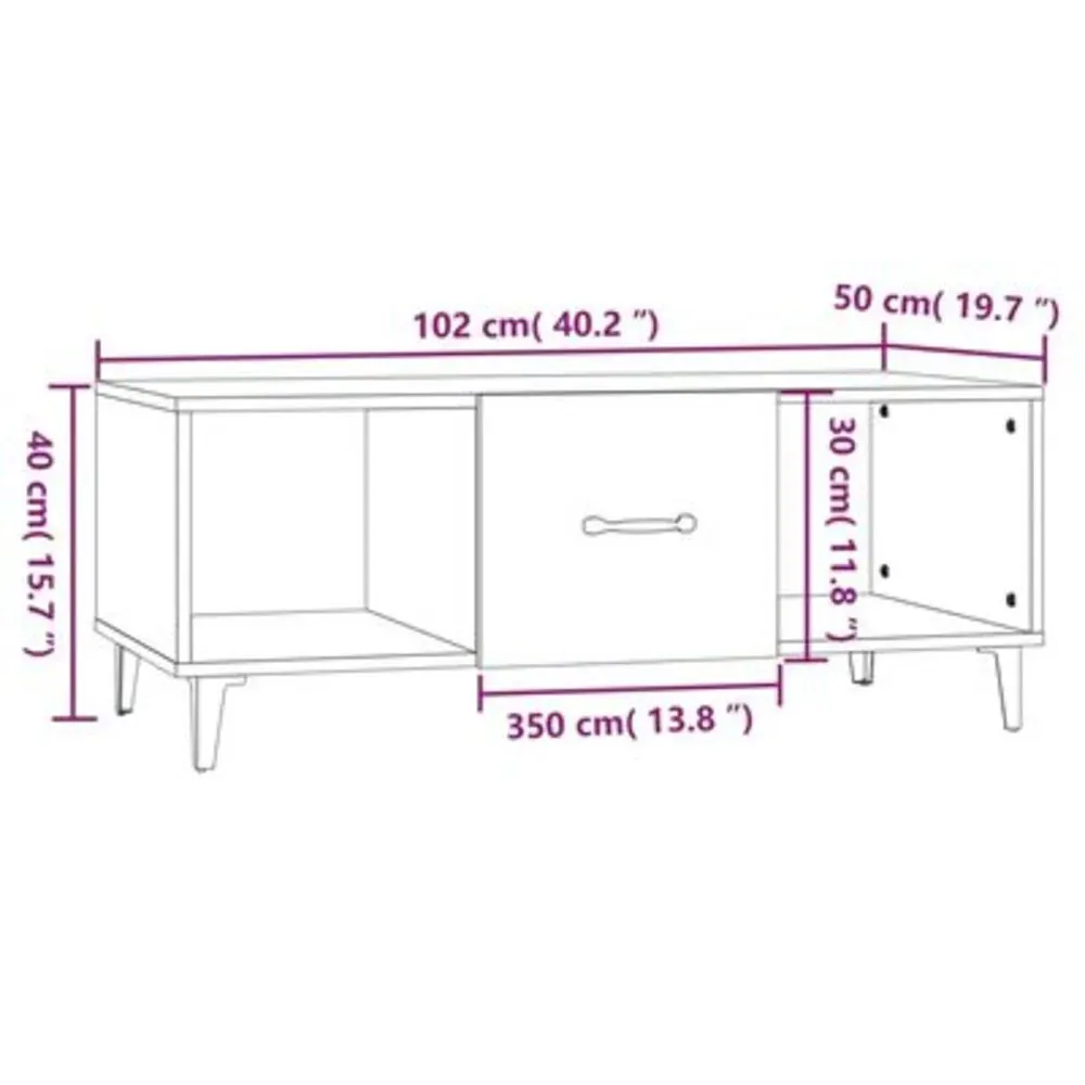 Mesa de Centro 1 puerta Paraiso color Blanco TU MESITA