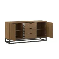Mesa Clásica de TV 65"" TU MESITA Jimmy Melamina 18mm Base Metal Marrón 2 puertas 2 cajones