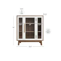 Vitrina Baja TU MESITA Mainor color Marrón/Blanco 1 puerta