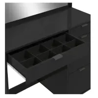 Tocador Moderno TU MESITA Miami con Espejo color Negro 5 cajones