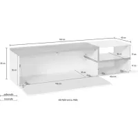 Mesa de TV Moderna Milena color Blanco 2 puertas TU MESITA