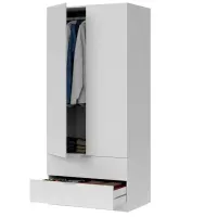 Armario 2 puertas 2 cajones Hanso color Blanco TU MESITA