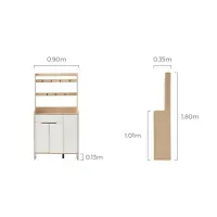 Zapatera con Perchero Cecilia Blanco Alto 180cm