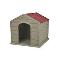 Casa Para Perro Pequeña Taupe C/Rojo