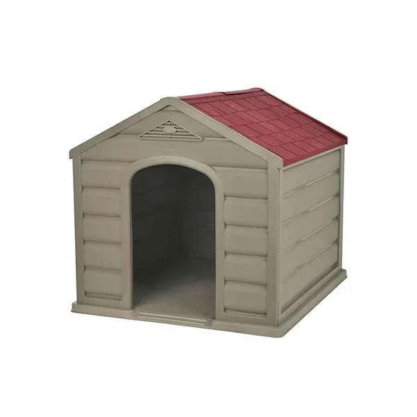 Casa Para Perro Pequeña Taupe C/Rojo