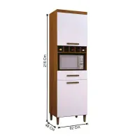 Mueble Para Microondas Corina color Blanco/Marrón claro TU MESITA