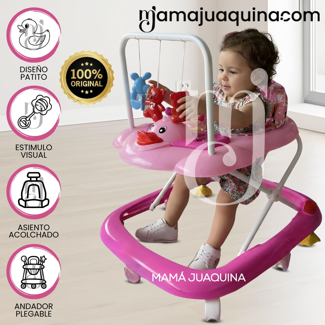 Andador con Tablero Musical «UGLY DUCKY» Rosa