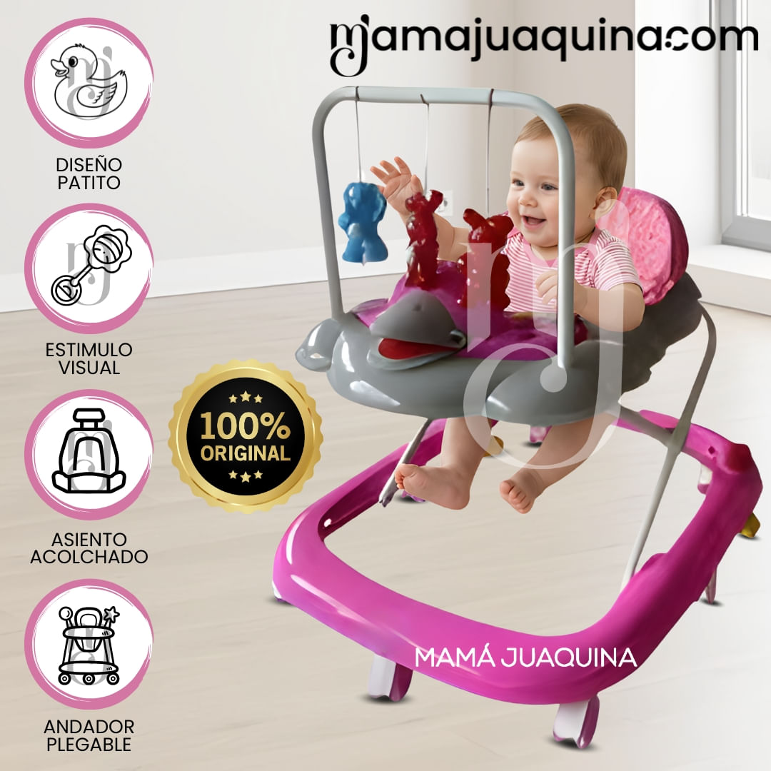 Andador con Tablero Musical «UGLY DUCKY» Fucsia