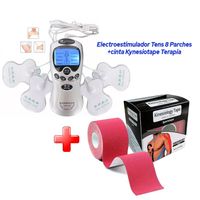Electroestimulador Tens 8 Parches+cinta Kynesiotape Terapia