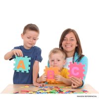 Alfombra Cuadrada Rompecabezas letras o números para Niños 14x14cm