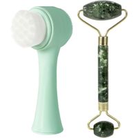Cepillo Facial Doble Cara con Rodillo Masajeador para Limpieza y Cuidado de la Piel