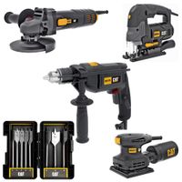 SIERRA CALADORA, AMOLADORA, TALADRO PERCUTOR, LIJADORA BROCAS PALETA  SET DE 8 PZS MEGACOMBO CAT